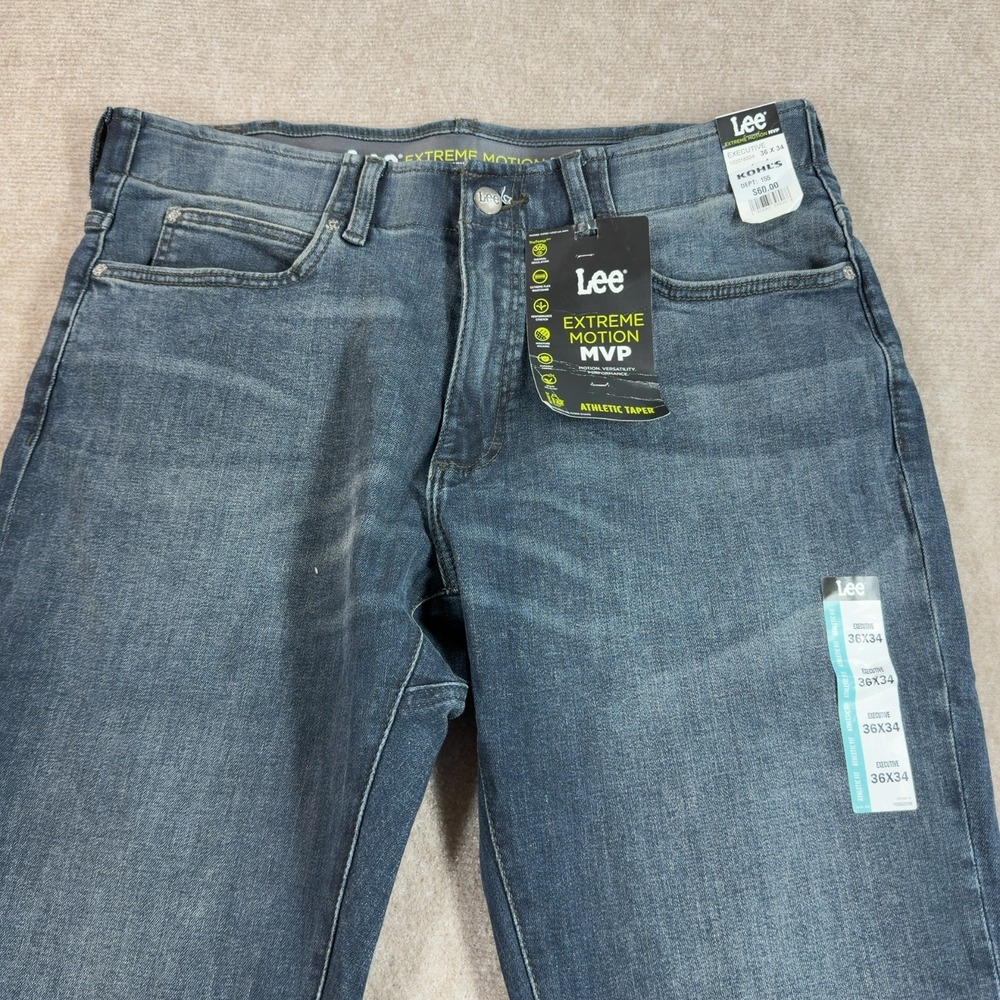 Lee Extreme Motion MVP Jeans Mens 36x34 Athletic Taper